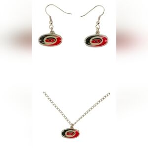 NHL - Carolina Hurricanes Earrings/Necklace Combo  (HUREARNEC)